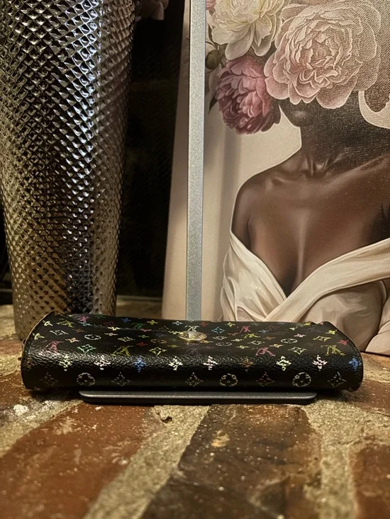 Louis Vuitton Takashi Murakami Monogram Multicolore Sarah Wallet in - Picture 6 of 13